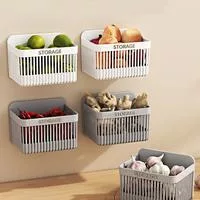 Настенная кухонная корзина для хранения Полка для ванной Прочное хранение специй — для кухня — фото 2