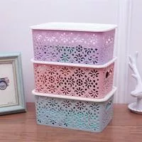 Хранение Пластиковая корзина Корзины Коробка Контейнеры Штабелируемый Кухня Полый — для кухня — фото 2