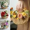 Плетеные Корзинки для Цветочниц из Ротанга Прочная Желтая Корзина для Цветочных — для балкон