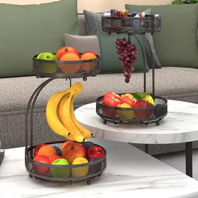 Двухъярусная фруктовая корзина — для кухня — фото 8