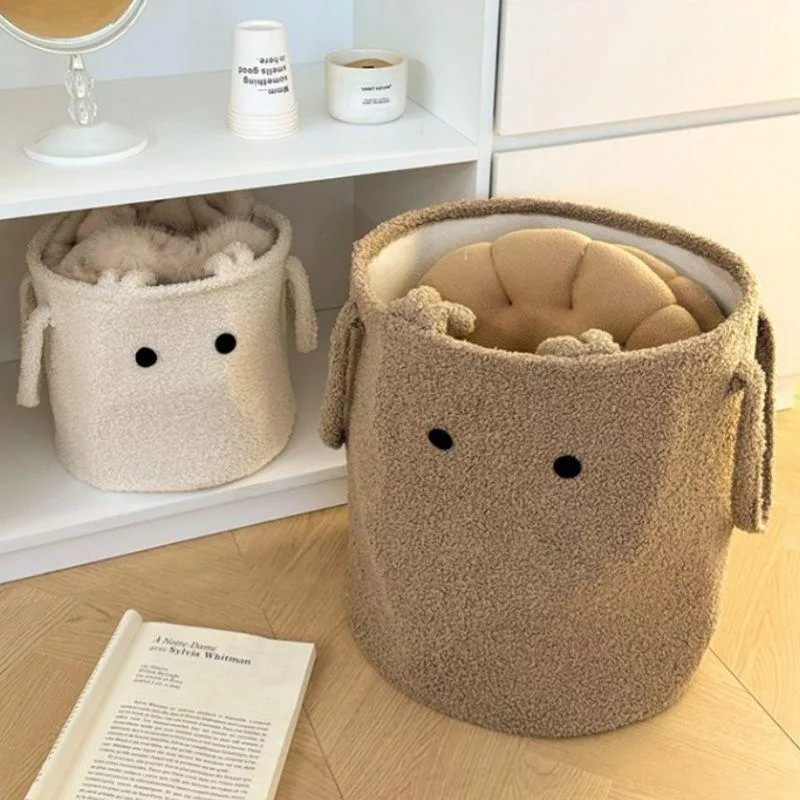 Корзина для белья из шерсти ягненка Игрушки Хранение закусок Органайзер Ручные — для детская — фото 4