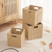 Плетеная корзина ручной работы Кубические корзины для мелочей Органайзер для игрушек — для детская — фото 2