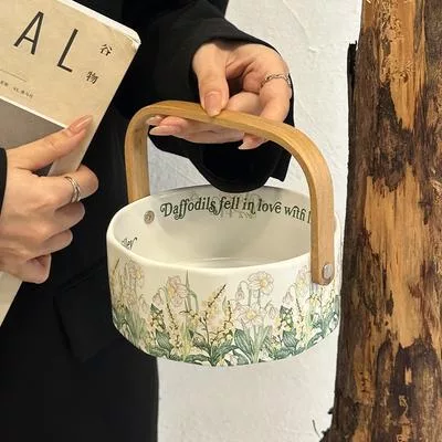 Ретро оригинальный дизайн ветряные колокольчики цветок керамическая корзина для — для прихожая — фото 3