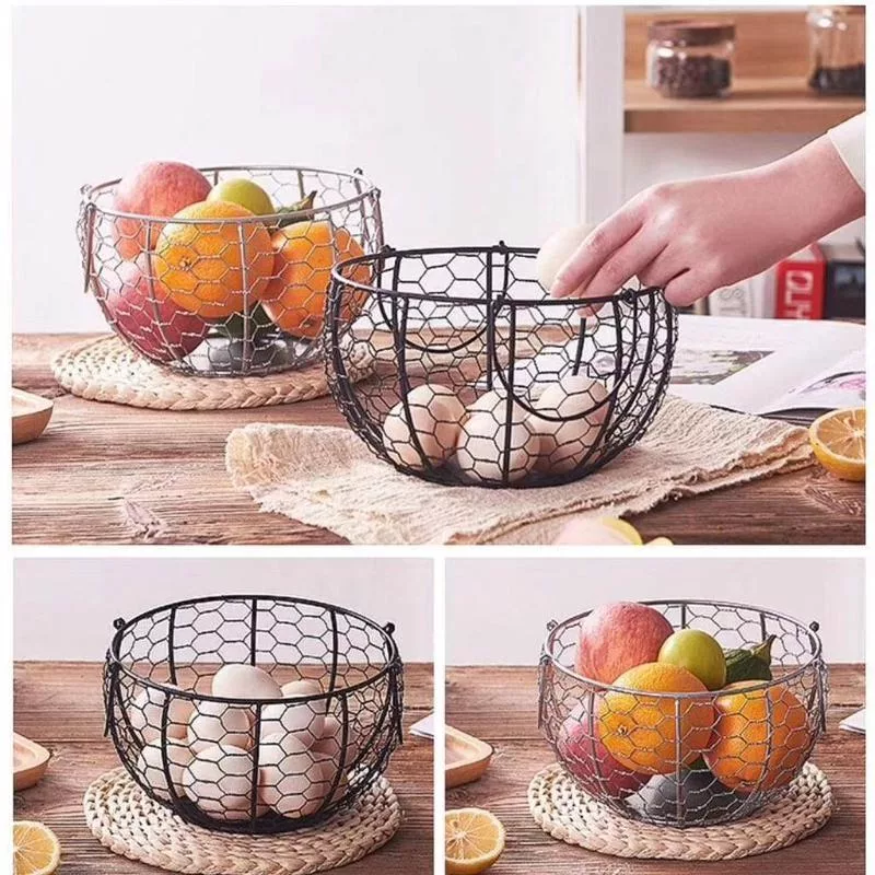 Кухонное хранение Металлическая проволочная корзина для яиц Фермерская крышка для — для кухня — фото 4