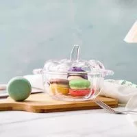Стеклянная конфетница с крышкой Контейнер для закусок Хранение Декоративная банка — для кухня — фото 7