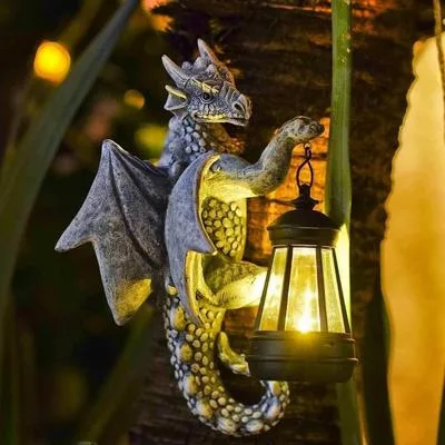 Солнечный фонарик-динозавр Наружное подвесное украшение Газон Сад Двор Балкон Декор — для балкон — фото 3