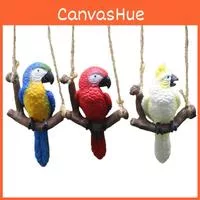 Креативная фигурка-качели попугая Садовый балкон Миниатюрный смоляной декор Для — для балкон — фото 2