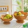Корзина для фруктов Плетеная вручную из ротанга Поднос для закусок Органайзер для — для кухня