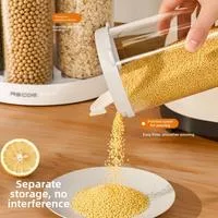 Новый вращающийся дозатор для круп Прозрачный многосекционный контейнер для хранения — для ванная — фото 2