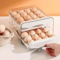 Двухслойный пылезащитный контейнер для хранения яиц на 32 ячейки Кухонный домашний — для кухня — фото 2