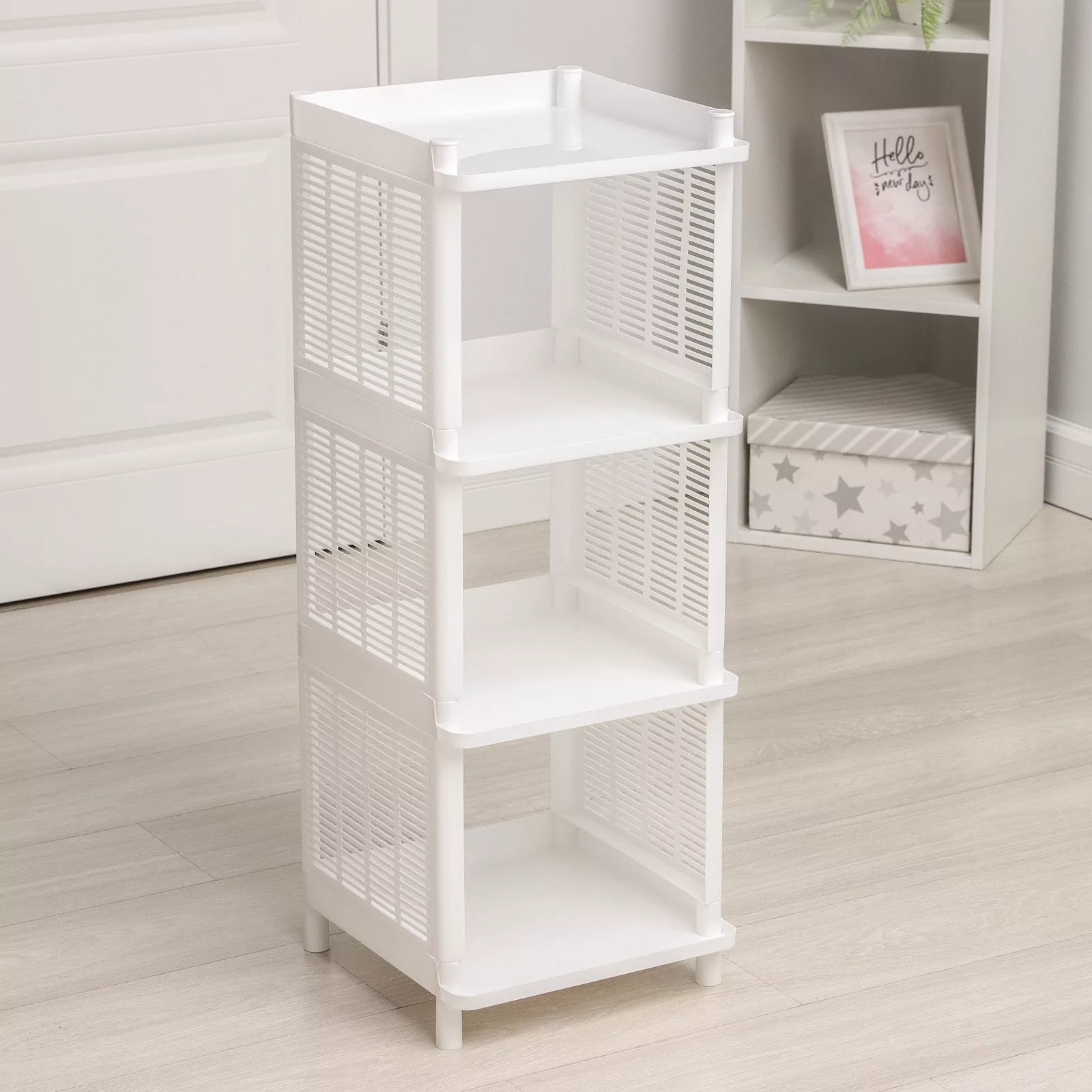 Полка напольная (этажерка) 4-х секционная 31.5×32.7×86 см «Лайт» — для кухня