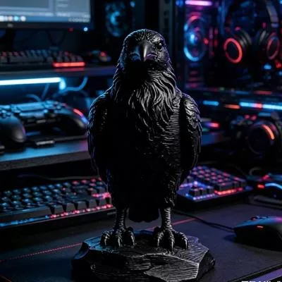 3D-печатная статуэтка вороны Поделки Готический стиль Украшения-вороны Подарки — для балкон — фото 7