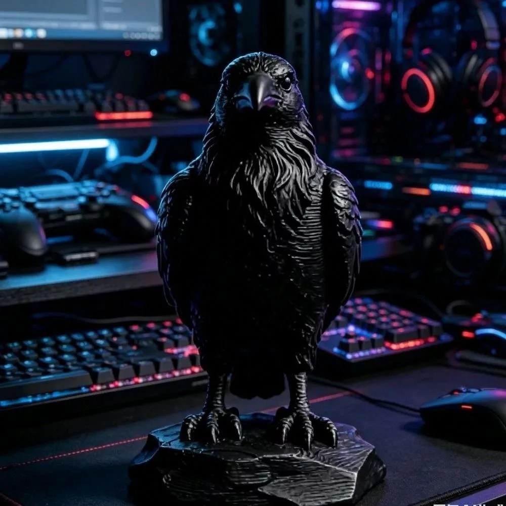 3D-печатная статуэтка вороны Поделки Готический стиль Украшения-вороны Подарки — для балкон — фото 8