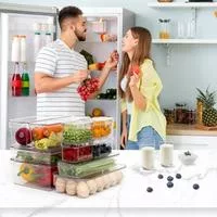 Прозрачный Органайзер-Коробка для Холодильника с Крышками Пластиковый Органайзер-Ящик — для кухня — фото 2