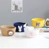 Хлопковая веревочная корзина для хранения Ручное вязание Хранение игрушек мелочей — для детская