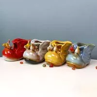 Керамическое рукоделие Маленькие сапожки Форма обуви Цветочный горшок Ваза для — для балкон — фото 2
