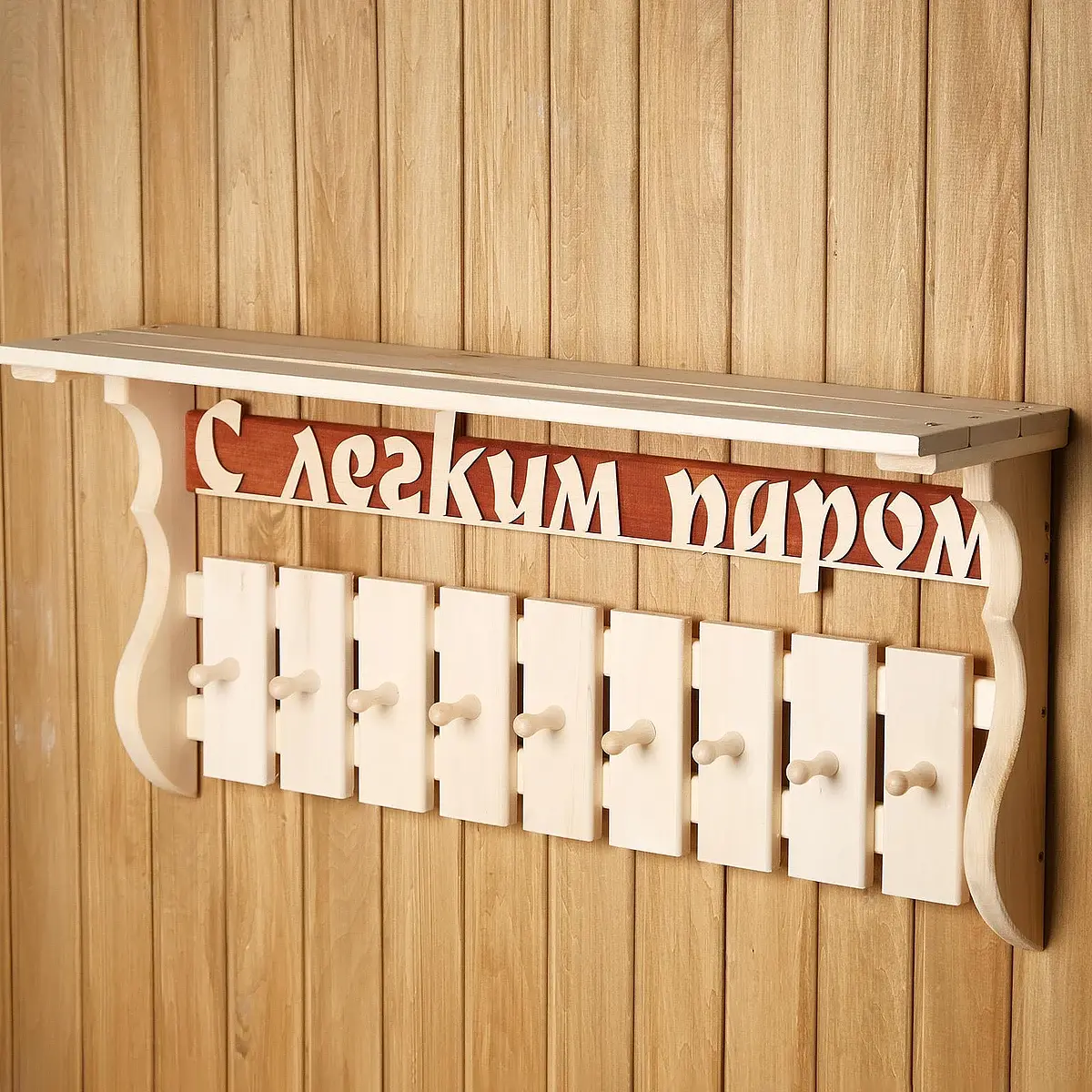 Полка - вешалка для бани и сауны — для спальня — фото 2