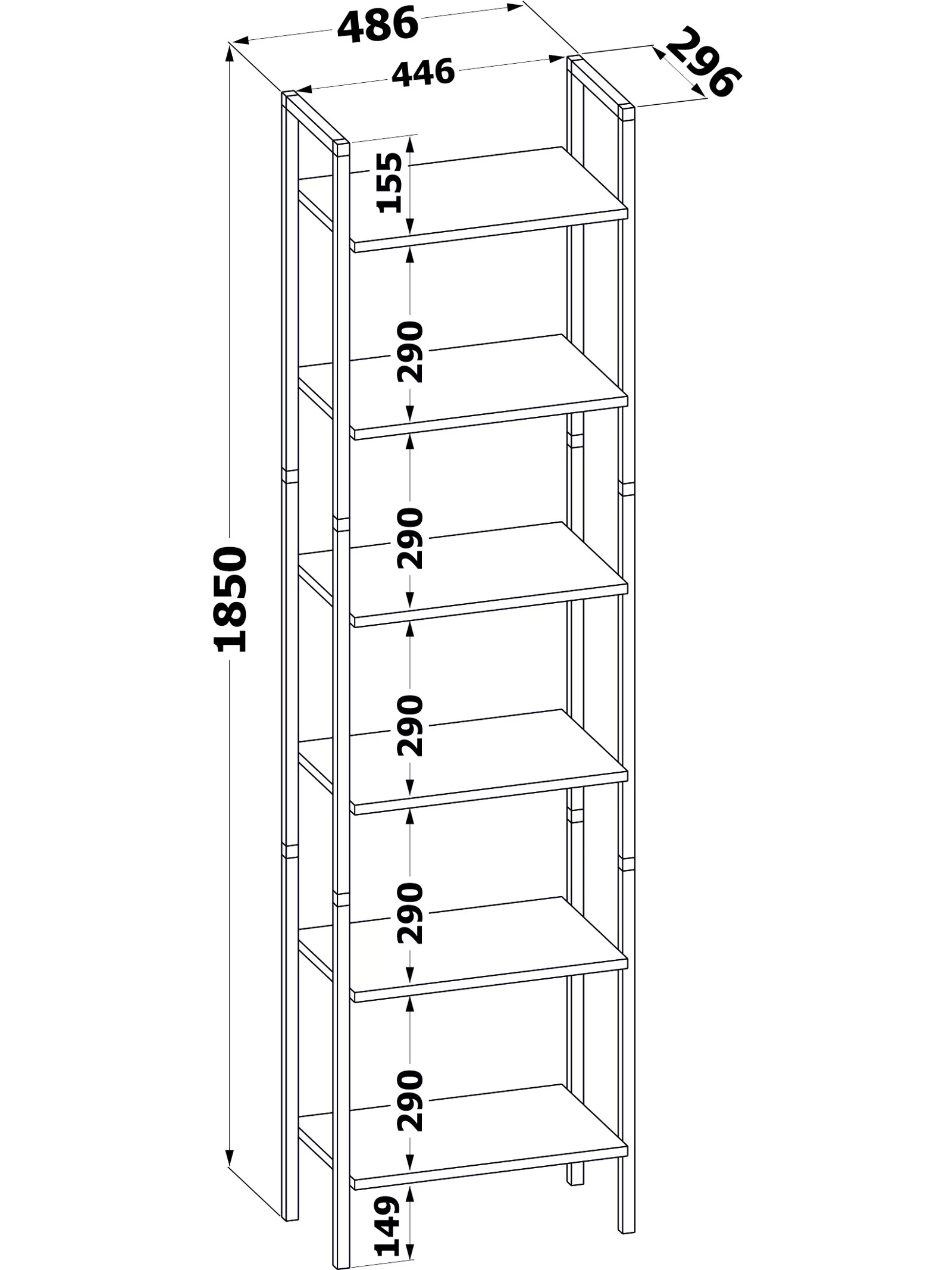 Стеллаж напольный открытый «СТ400» — для спальня — фото 5