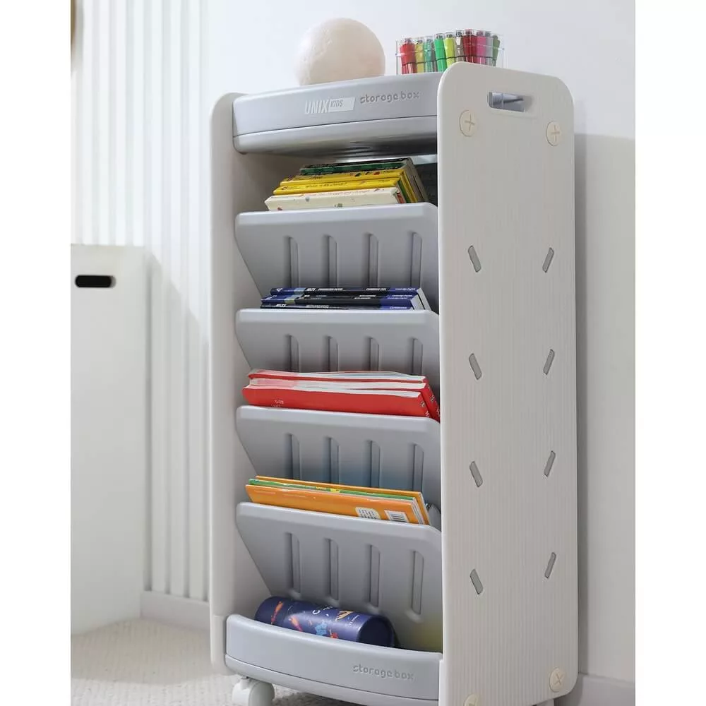 Стеллаж для книг UNIX Kids Storagebox серый (PBSTBOX5GY) — для детская — фото 6