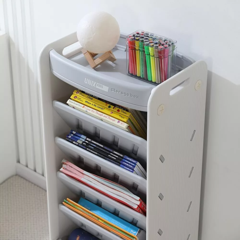 Стеллаж для книг UNIX Kids Storagebox серый (PBSTBOX5GY) — для детская — фото 7