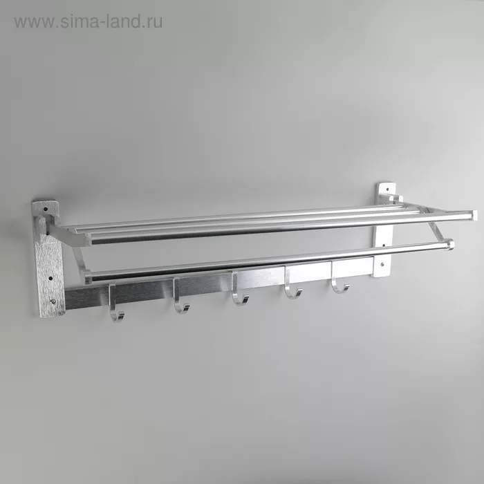 Полка откидная с держателем полотенец — для ванная — фото 3