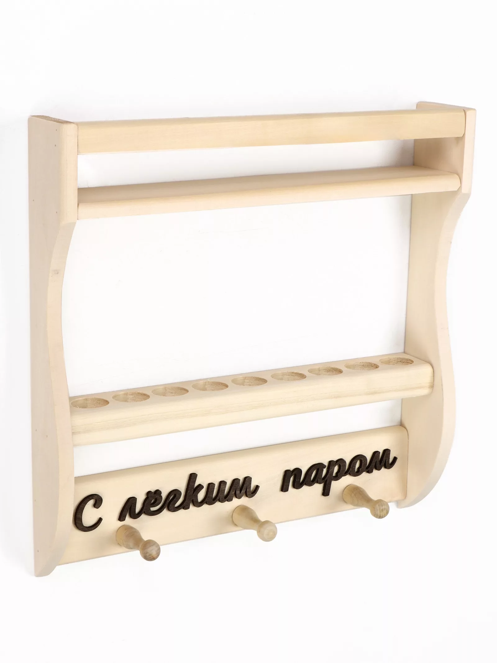 Полка-вешалка для бани и сауны — для ванная