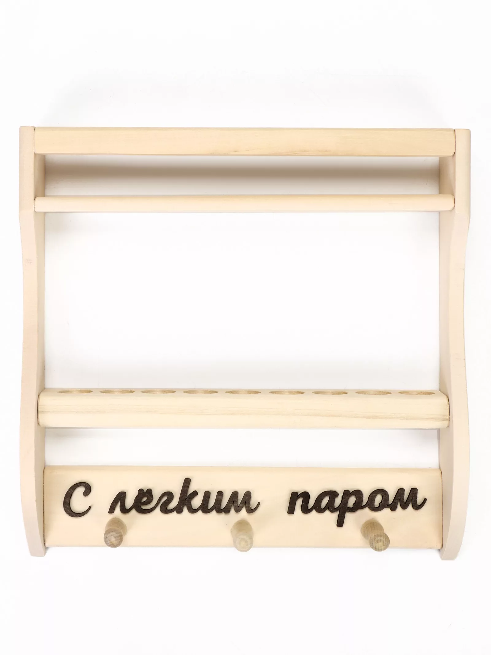 Полка-вешалка для бани и сауны — для ванная — фото 2