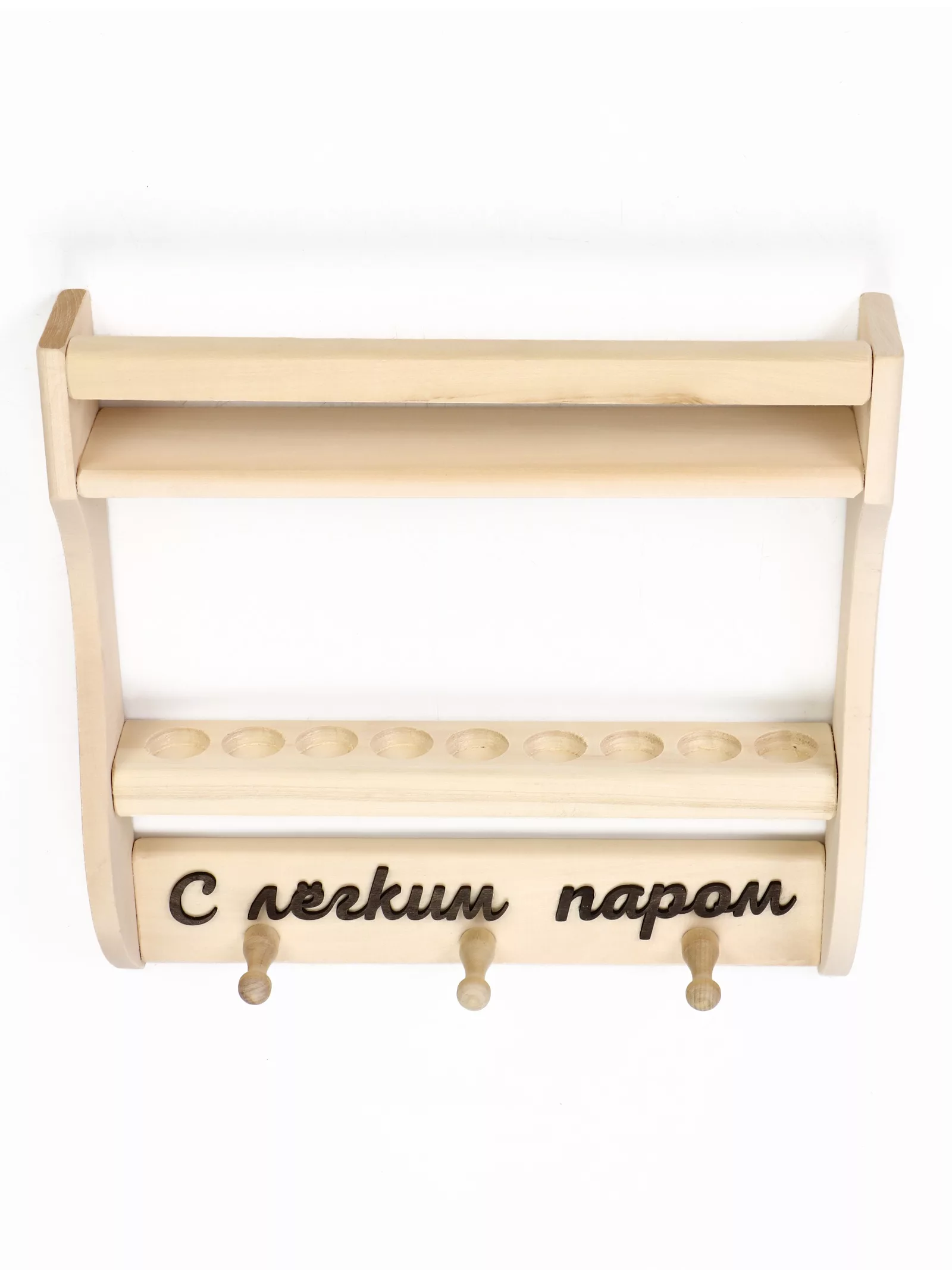 Полка-вешалка для бани и сауны — для ванная — фото 3