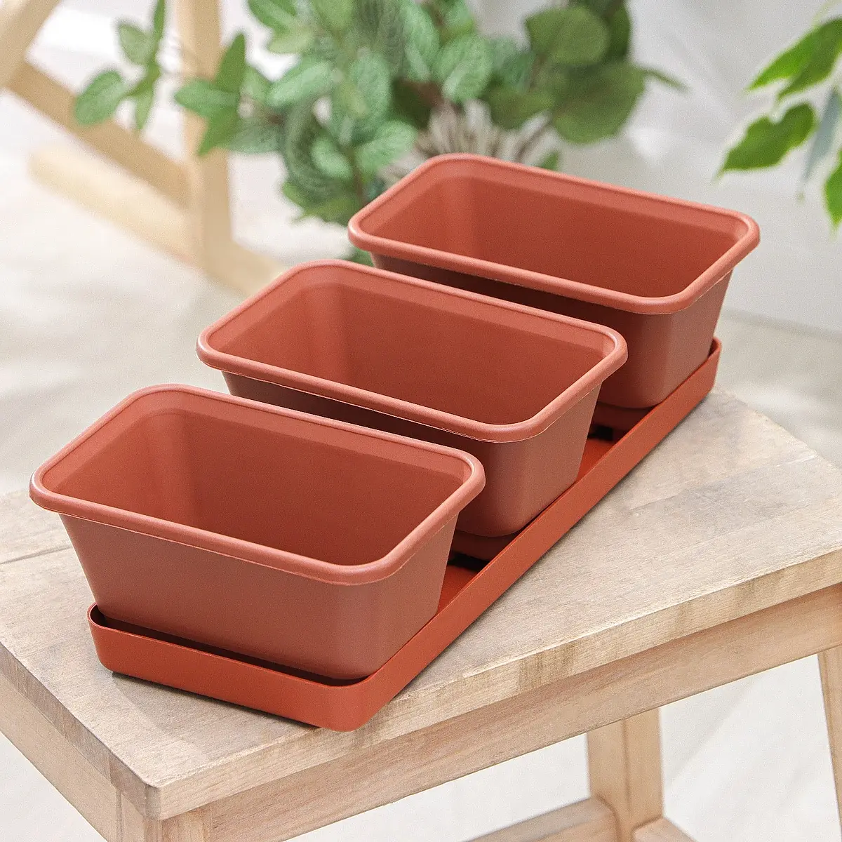 Набор горшков для цветов с поддоном darel plastic — для балкон — фото 2