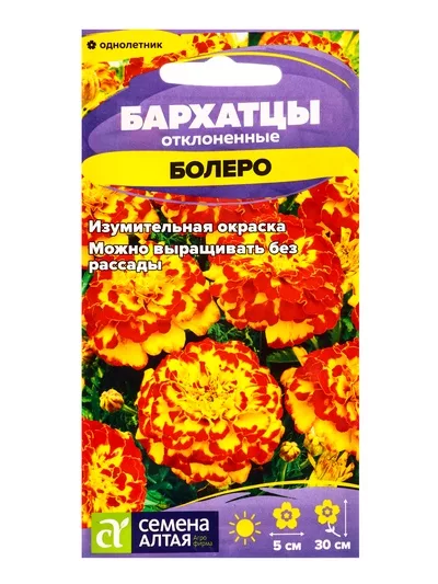 Семена цветов Бархатцы «Болеро» махровые — для балкон — фото 6