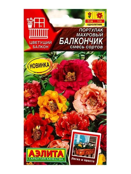 Семена цветов Портулак махровый «Балкончик» — для балкон
