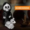 Хэллоуин Украшение Череп Мрачный Жнец Выгуливающий Собаку Фигурка Декоративная — для балкон