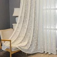 Прозрачная занавеска с изображением листьев — для балкон — фото 2