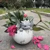Креативное Садовое Яйцо Динозавр Цветочный Горшок Украшение Орнамент Садовый Балкон — для балкон