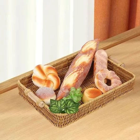 Плетеная корзина Прямоугольный поднос для сервировки Хранение продуктов для организации — для прихожая